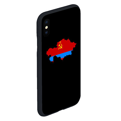 Чехол iPhone XS Max матовый СССР и Россия / 3D-Черный – фото 2