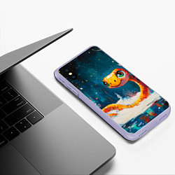 Чехол iPhone XS Max матовый Змейка в зимнем лесу, цвет: 3D-светло-сиреневый — фото 2