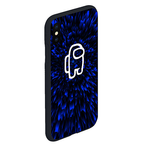 Чехол iPhone XS Max матовый Among Us blue energy / 3D-Черный – фото 2