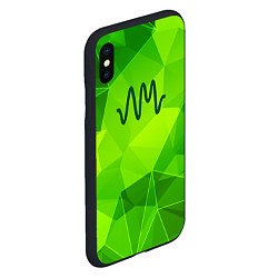 Чехол iPhone XS Max матовый Arctic Monkeys green poly, цвет: 3D-черный — фото 2