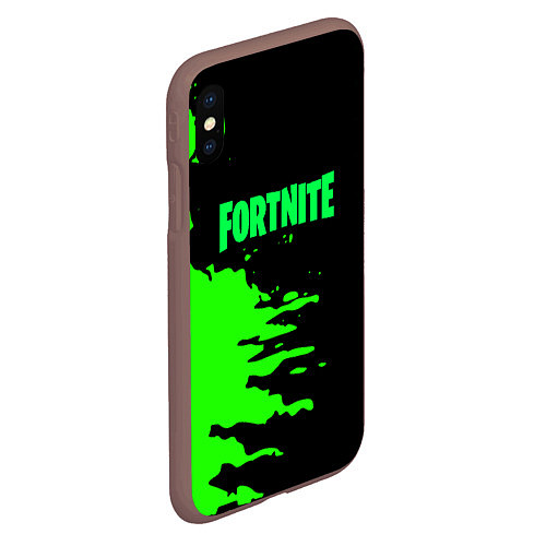 Чехол iPhone XS Max матовый Fortnite краски звезды / 3D-Коричневый – фото 2