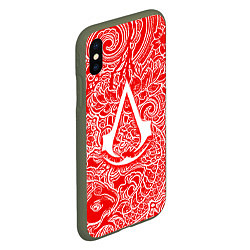 Чехол iPhone XS Max матовый Assassins Creed shadows, цвет: 3D-темно-зеленый — фото 2