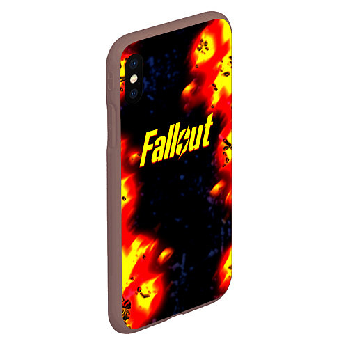 Чехол iPhone XS Max матовый Fallout огненные краски стиль / 3D-Коричневый – фото 2