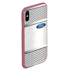 Чехол iPhone XS Max матовый FORD metal steel auto, цвет: 3D-малиновый — фото 2