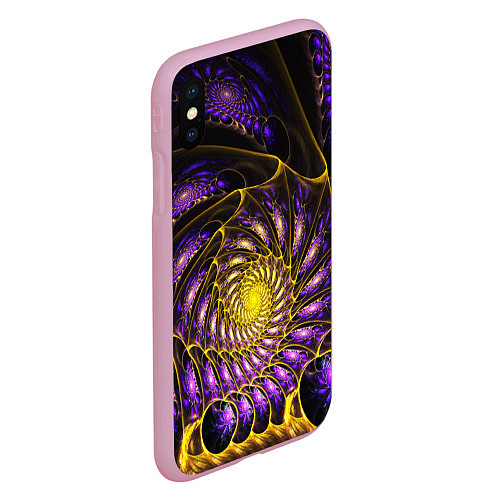 Чехол iPhone XS Max матовый Fractal illusion steel / 3D-Розовый – фото 2