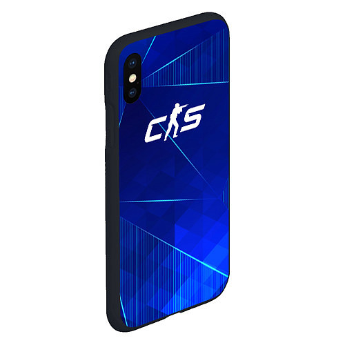 Чехол iPhone XS Max матовый Counter-Strike 2 blue poly / 3D-Черный – фото 2