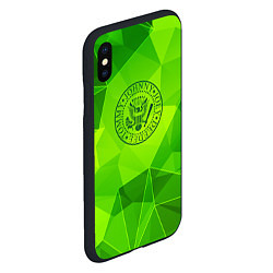 Чехол iPhone XS Max матовый Ramones green poly, цвет: 3D-черный — фото 2