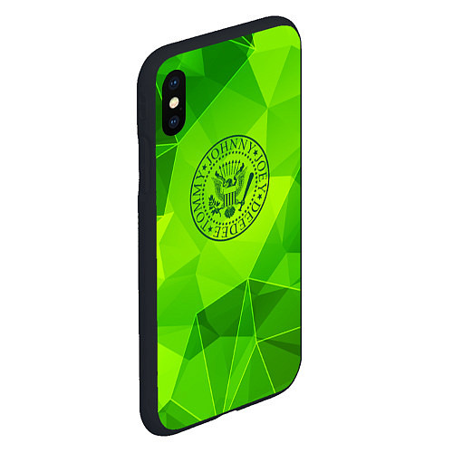 Чехол iPhone XS Max матовый Ramones green poly / 3D-Черный – фото 2