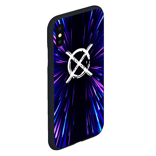 Чехол iPhone XS Max матовый CreepyPasta neon energy / 3D-Черный – фото 2