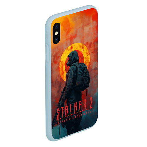 Чехол iPhone XS Max матовый Stalker 2 poster art / 3D-Голубой – фото 2