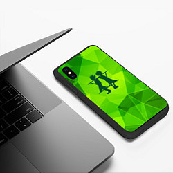 Чехол iPhone XS Max матовый Hunter x Hunter green poly, цвет: 3D-черный — фото 2