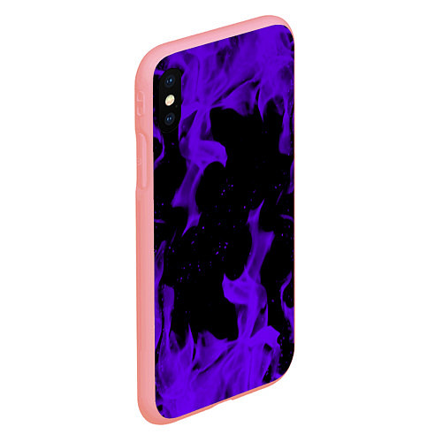 Чехол iPhone XS Max матовый Неоновый фиолетовый огонь / 3D-Баблгам – фото 2