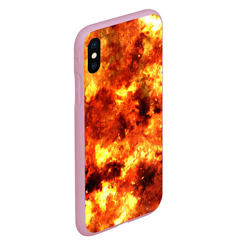 Чехол iPhone XS Max матовый Ядерный взрыв огонь / 3D-Розовый – фото 2