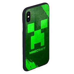 Чехол iPhone XS Max матовый Minecraft - green gradient, цвет: 3D-черный — фото 2