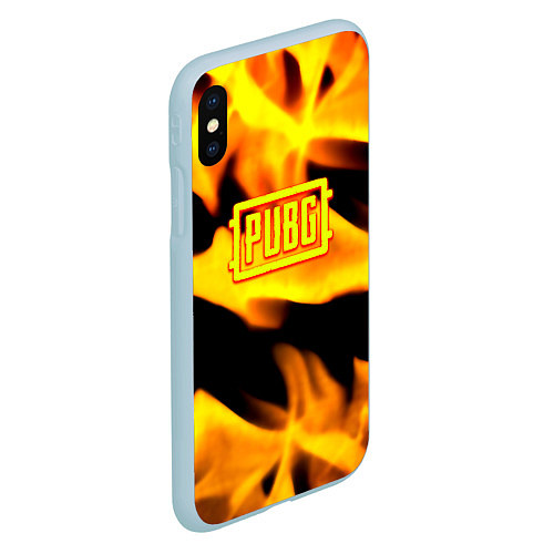 Чехол iPhone XS Max матовый PUBG fire steel / 3D-Голубой – фото 2