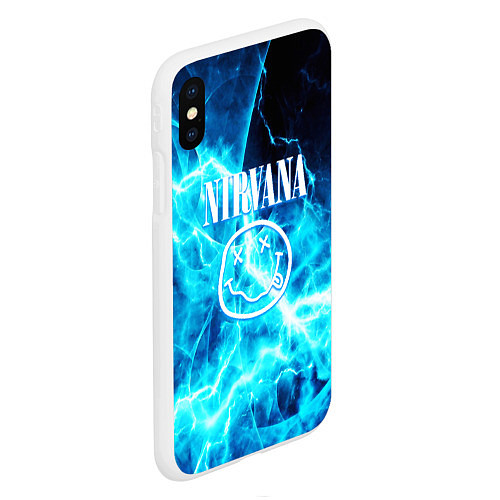 Чехол iPhone XS Max матовый Nirvana electro / 3D-Белый – фото 2