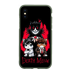 Чехол iPhone XS Max матовый Death meow cats, цвет: 3D-темно-зеленый