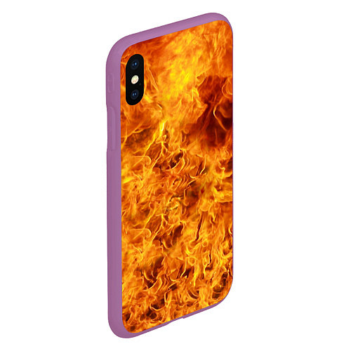 Чехол iPhone XS Max матовый Весь в огне / 3D-Фиолетовый – фото 2