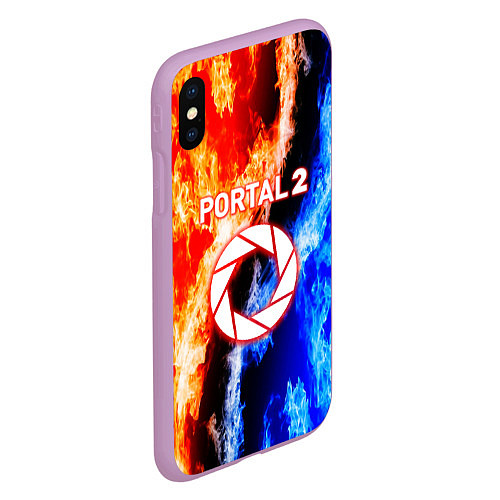 Чехол iPhone XS Max матовый Portal битва огней / 3D-Сиреневый – фото 2