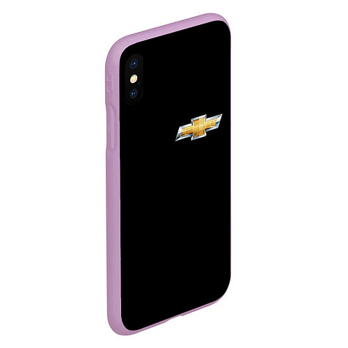 Чехол iPhone XS Max матовый Chevrolet logo / 3D-Сиреневый – фото 2