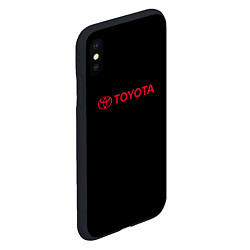 Чехол iPhone XS Max матовый Toyota red logo auto, цвет: 3D-черный — фото 2