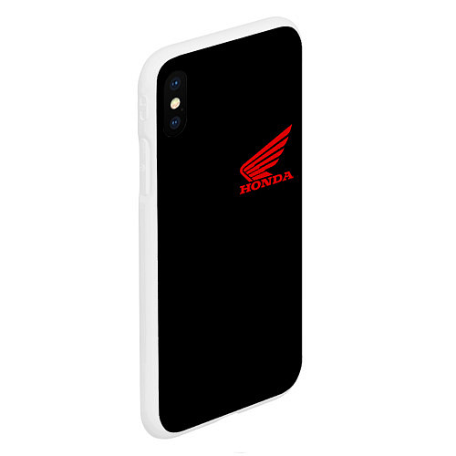 Чехол iPhone XS Max матовый Honda red logo auto steel / 3D-Белый – фото 2