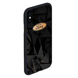 Чехол iPhone XS Max матовый Ford golden poly, цвет: 3D-черный — фото 2