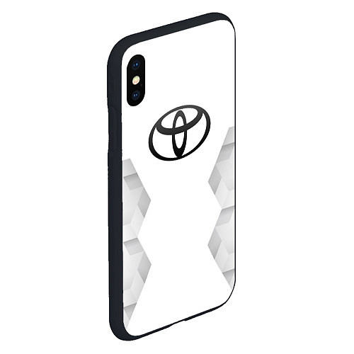 Чехол iPhone XS Max матовый Toyota white poly / 3D-Черный – фото 2