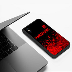 Чехол iPhone XS Max матовый Paramore - red gradient посередине, цвет: 3D-черный — фото 2