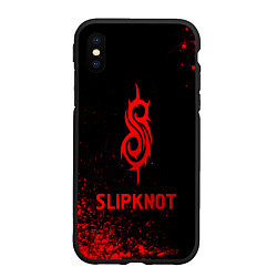 Чехол iPhone XS Max матовый Slipknot - red gradient, цвет: 3D-черный