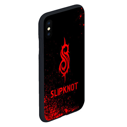 Чехол iPhone XS Max матовый Slipknot - red gradient / 3D-Черный – фото 2