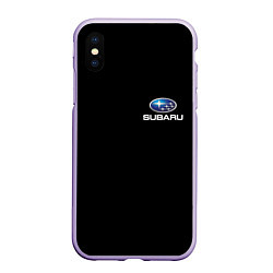 Чехол iPhone XS Max матовый Subaru logo auto, цвет: 3D-светло-сиреневый