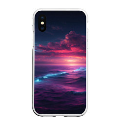 Чехол iPhone XS Max матовый Night sea, цвет: 3D-белый