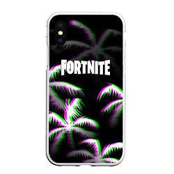 Чехол iPhone XS Max матовый Fortnite glitch tropix, цвет: 3D-белый