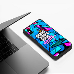 Чехол iPhone XS Max матовый GTA vice city steel grafity, цвет: 3D-черный — фото 2