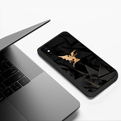 Чехол iPhone XS Max матовый Black Sabbath golden poly, цвет: 3D-черный — фото 2