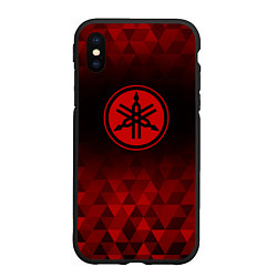 Чехол iPhone XS Max матовый Yamaha red poly, цвет: 3D-черный