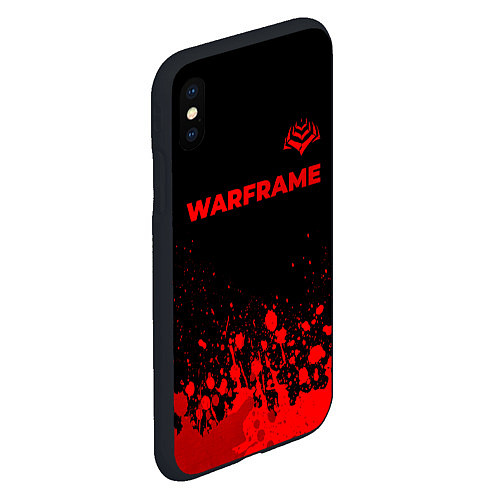 Чехол iPhone XS Max матовый Warframe - red gradient посередине / 3D-Черный – фото 2