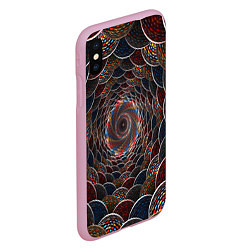 Чехол iPhone XS Max матовый Оптические волны абстракция, цвет: 3D-розовый — фото 2