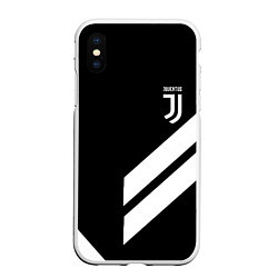 Чехол iPhone XS Max матовый Juventus line white, цвет: 3D-белый