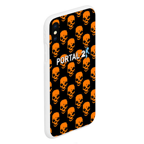 Чехол iPhone XS Max матовый Portal skull pattern / 3D-Белый – фото 2