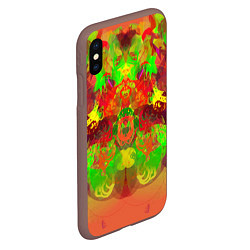 Чехол iPhone XS Max матовый Кислотные абстрактные краски, цвет: 3D-коричневый — фото 2