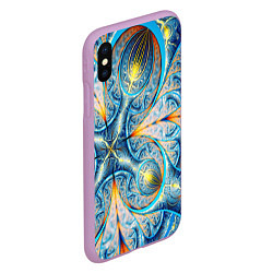 Чехол iPhone XS Max матовый Оптический узор фрактальный, цвет: 3D-сиреневый — фото 2