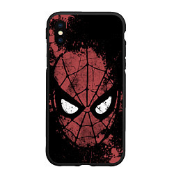 Чехол iPhone XS Max матовый Spider-man splashes, цвет: 3D-черный