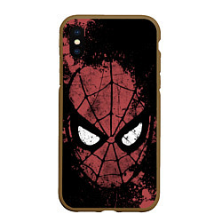 Чехол iPhone XS Max матовый Spider-man splashes, цвет: 3D-коричневый