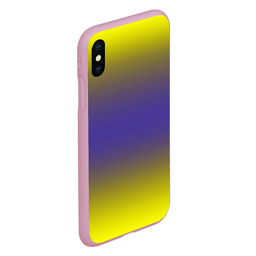 Чехол iPhone XS Max матовый Градиент жёлто серый / 3D-Розовый – фото 2