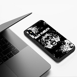 Чехол iPhone XS Max матовый Iron Maiden рок пес, цвет: 3D-черный — фото 2