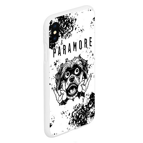 Чехол iPhone XS Max матовый Paramore - рок пес / 3D-Белый – фото 2