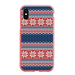 Чехол iPhone XS Max матовый Knitted Pattern, цвет: 3D-баблгам