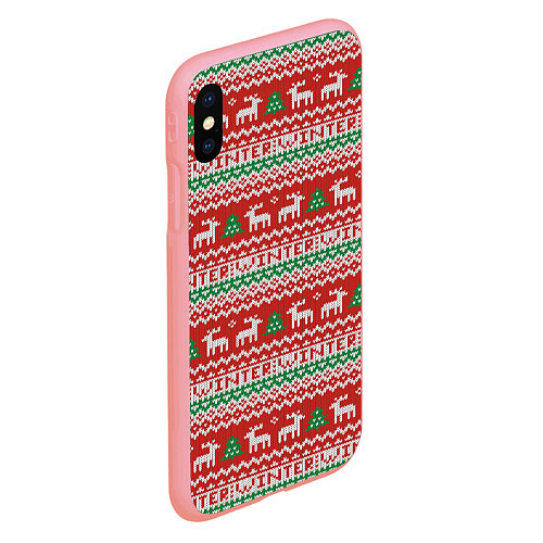 Чехол iPhone XS Max матовый Deer christmas pattern / 3D-Баблгам – фото 2